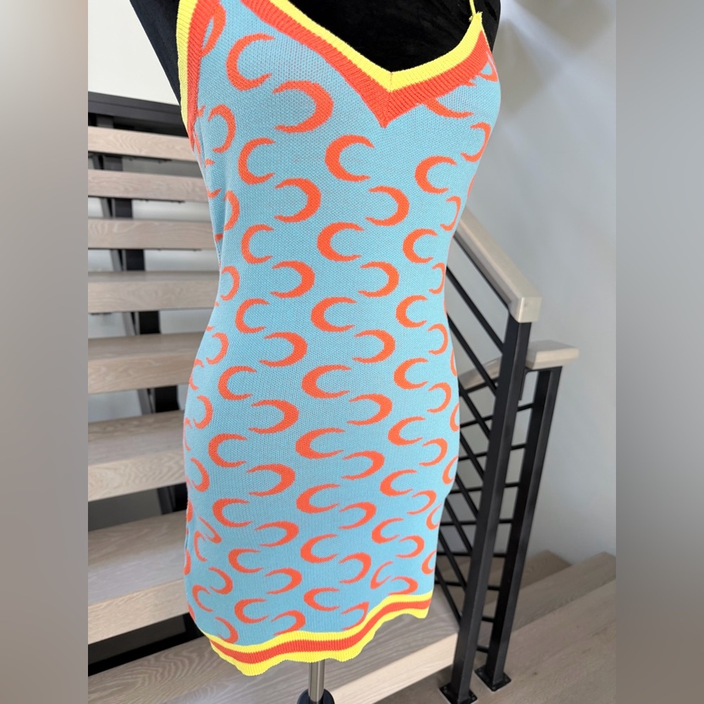 New Vibrant Blue and Orange Patterned Dress size S - Picture 8 of 8